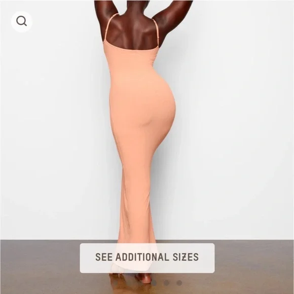 Skims Soft Lounge Slip Dress Peach